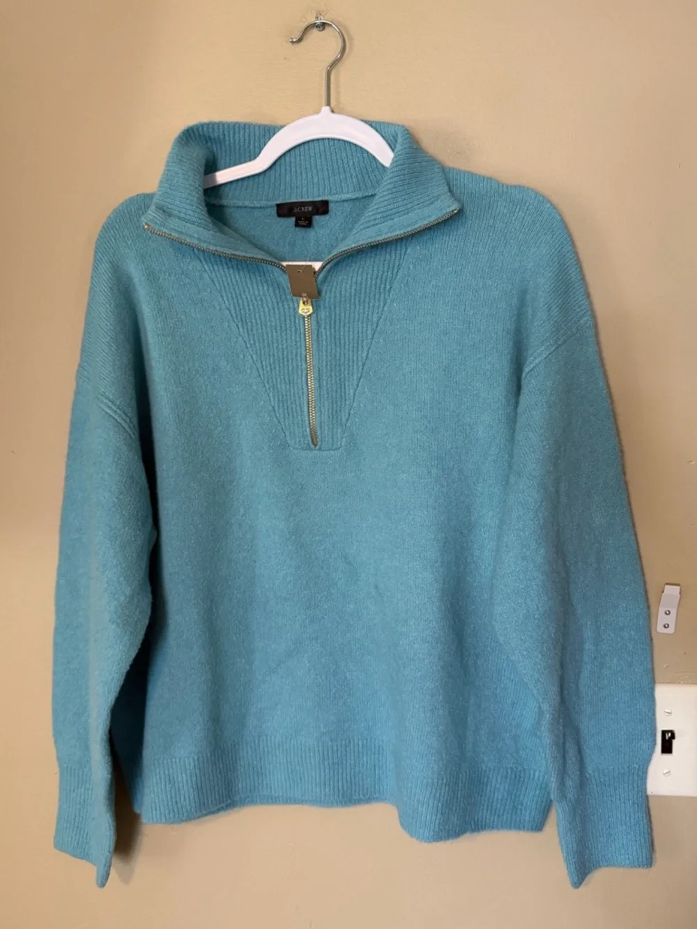 J. Crew Wool and Alpaca Half-Zip Funnel Neck Sweater NEW - Picture 2 of 8